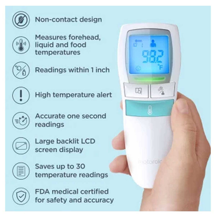 تبسنج و دماسنج کودک موتورولا مدل Non-Contact Baby Forehead-Body, Food or Liquid Temperature