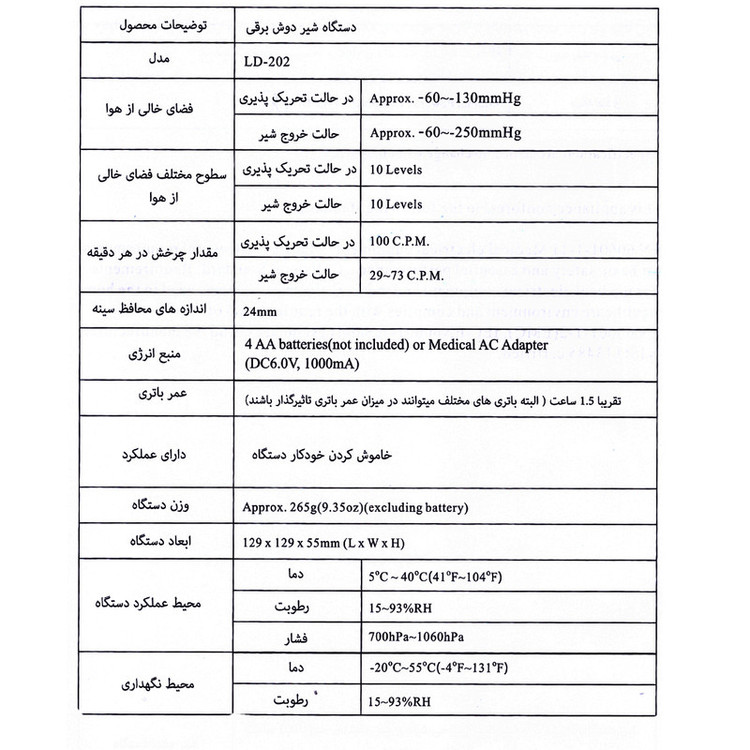 شیردوش برقی گلامور مدل Prestige LD202