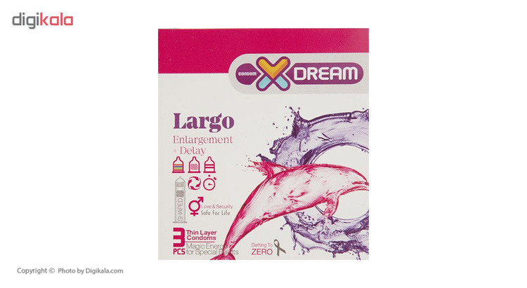 کاندوم ایکس دریم مدل LARGO بسته 3 عددی