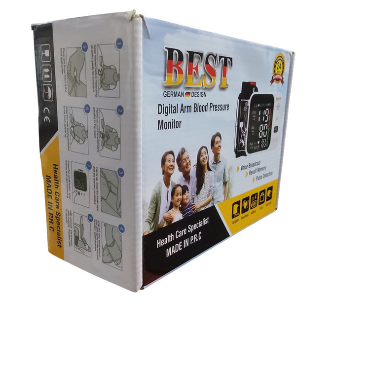 فشارسنج بازویی دیجیتال بست مدل GK 102 با قابلیت اعلان صوتی فارسی، کاف فنری قابل استفاده برای بازو 22 تا 42 سانتیمتر، نمایش وضعیت باتری، همراه با آداپتور و کیف نگهداری