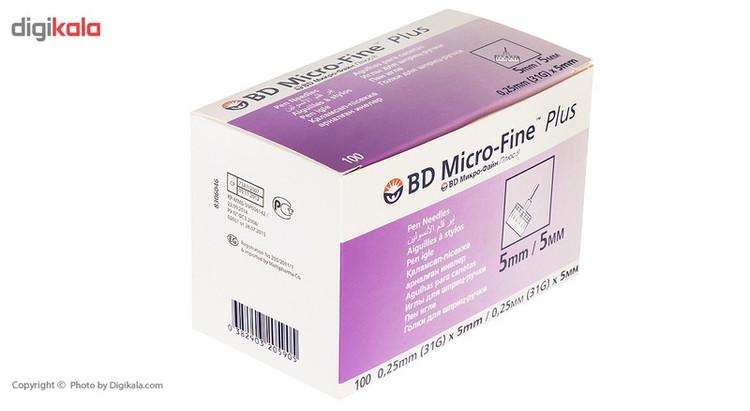 سوزن قلم انسولین بی دی مدل Micro-Fine سایز 5 میلیمتر 100 عددی